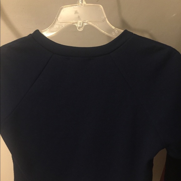 Navy Blue cropped shirt, with collarbone cut outs - Picture 8 of 8